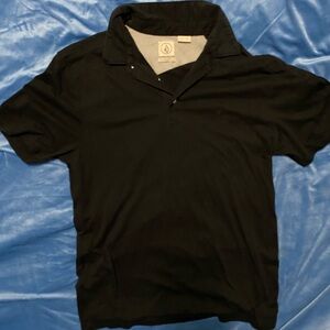 Volcom Shirt Men's Medium Black Short Sleeve Polo